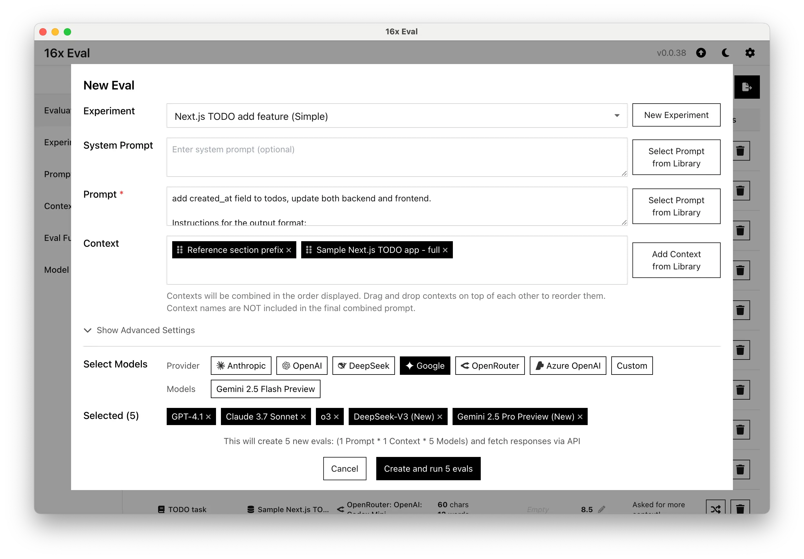 16x Evaluation screenshot
