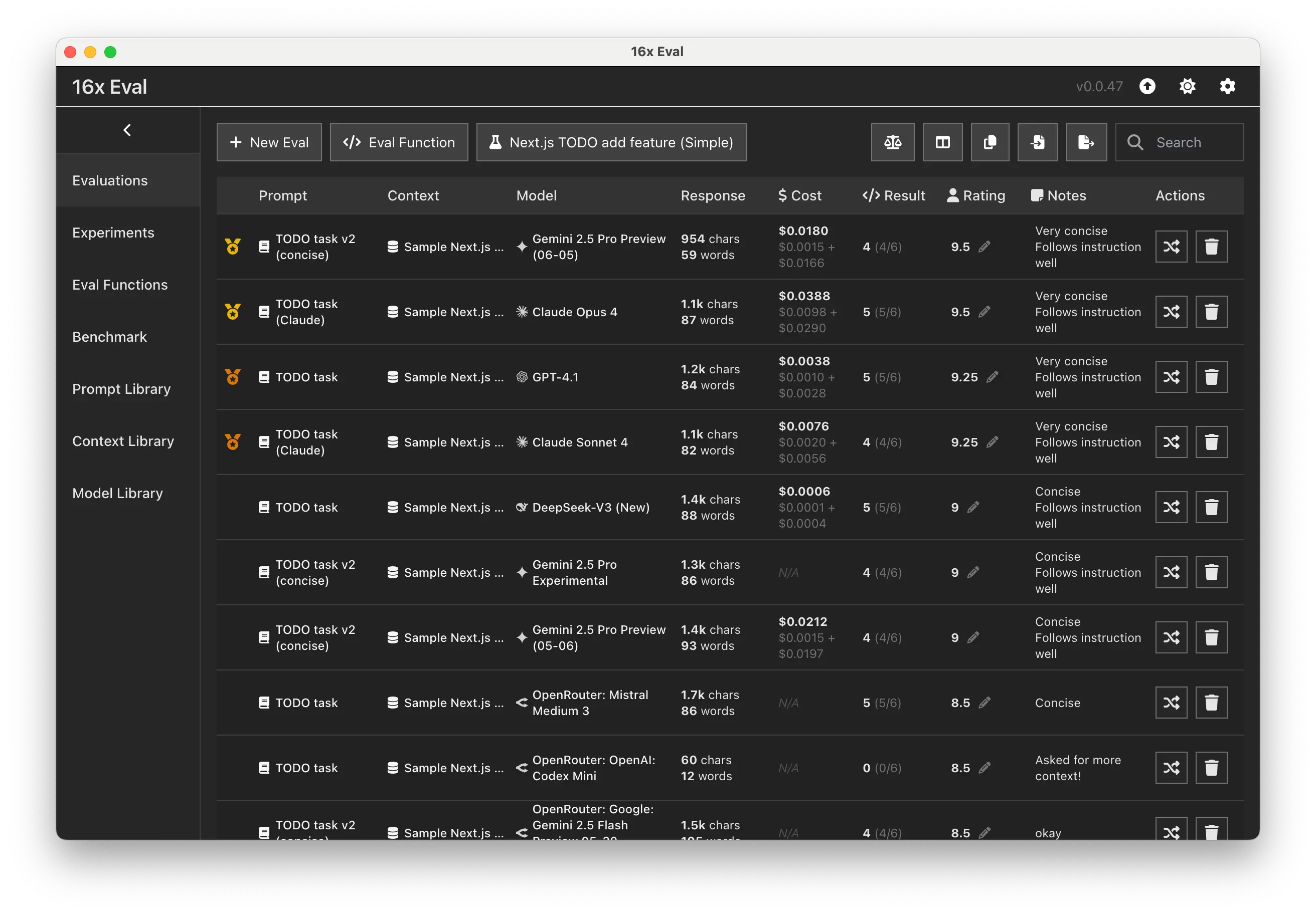 16x Eval screenshot dark