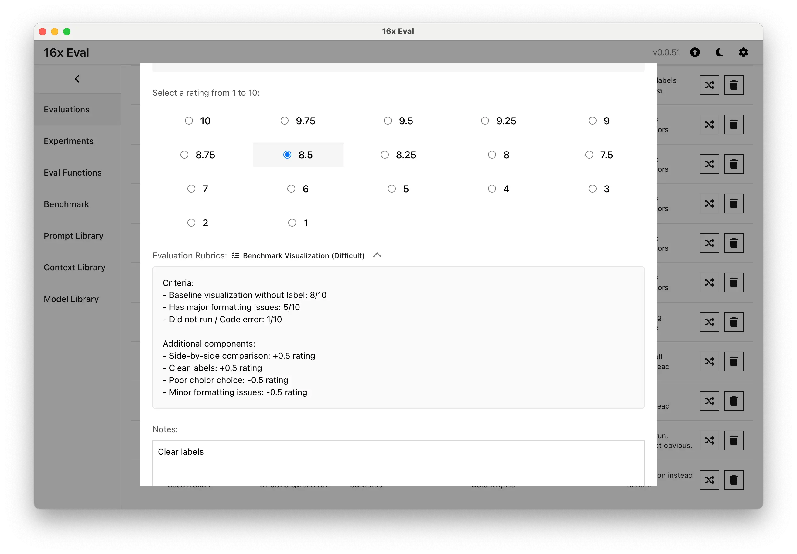 Release 0.0.51 - Rubrics support for experiments
