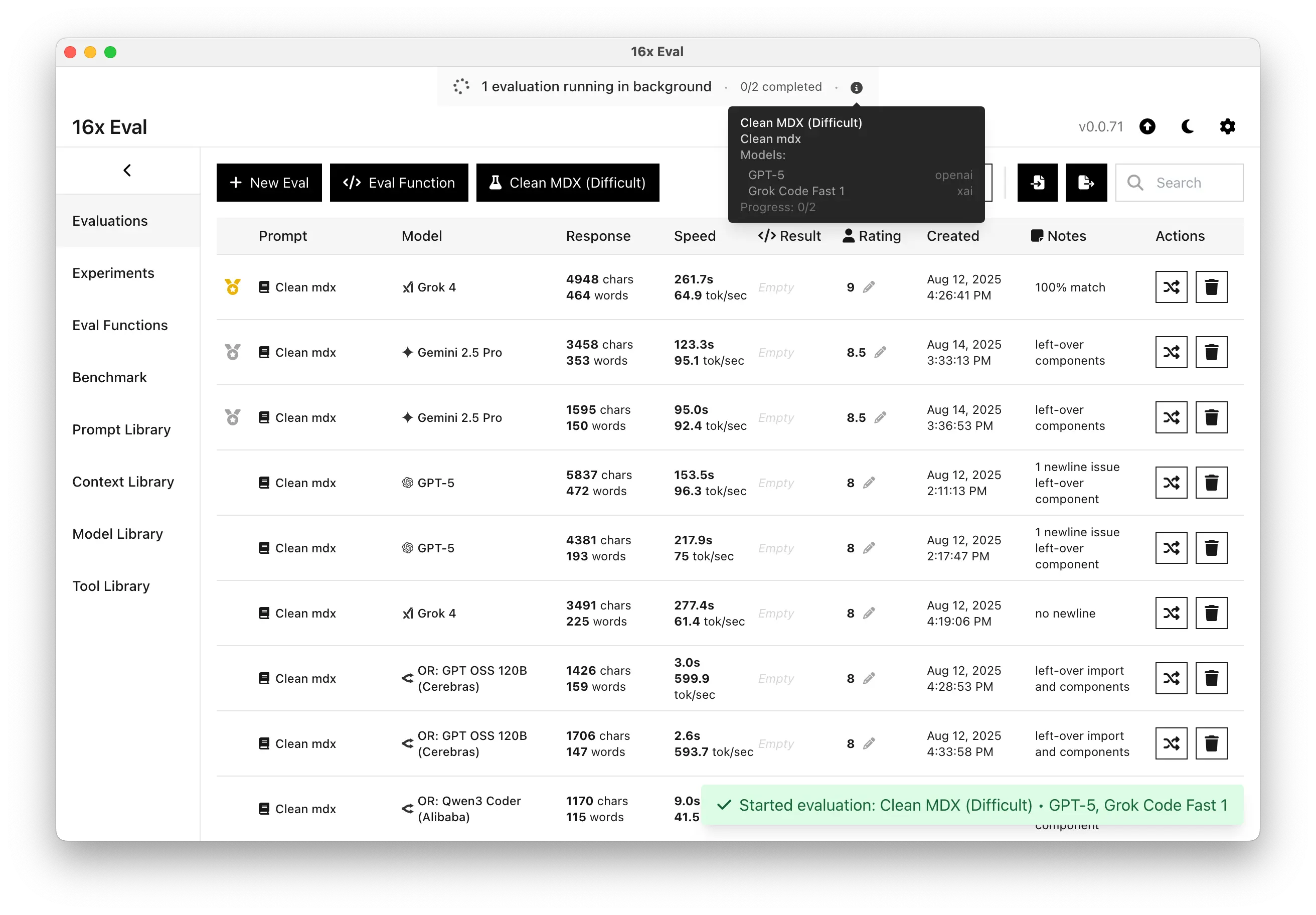 Release 0.0.71 - Background evaluation