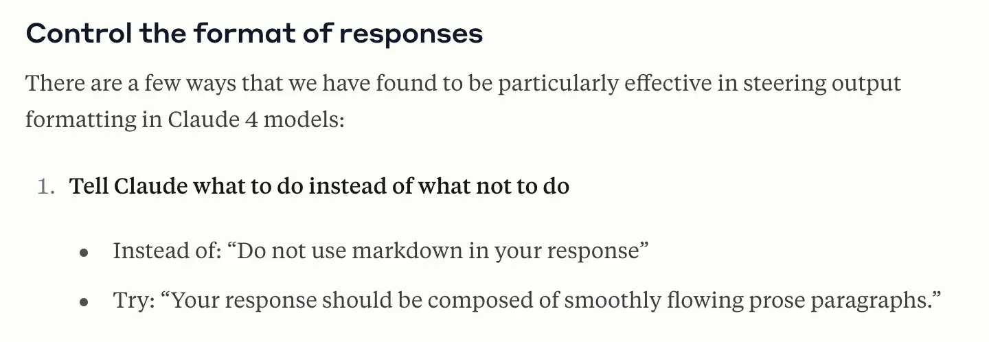 Anthropic's prompt engineering best practices documentation.
